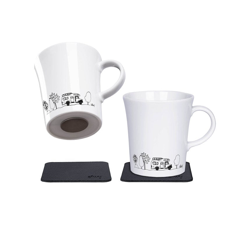 Tasses magnétiques Silwy en porcelaine